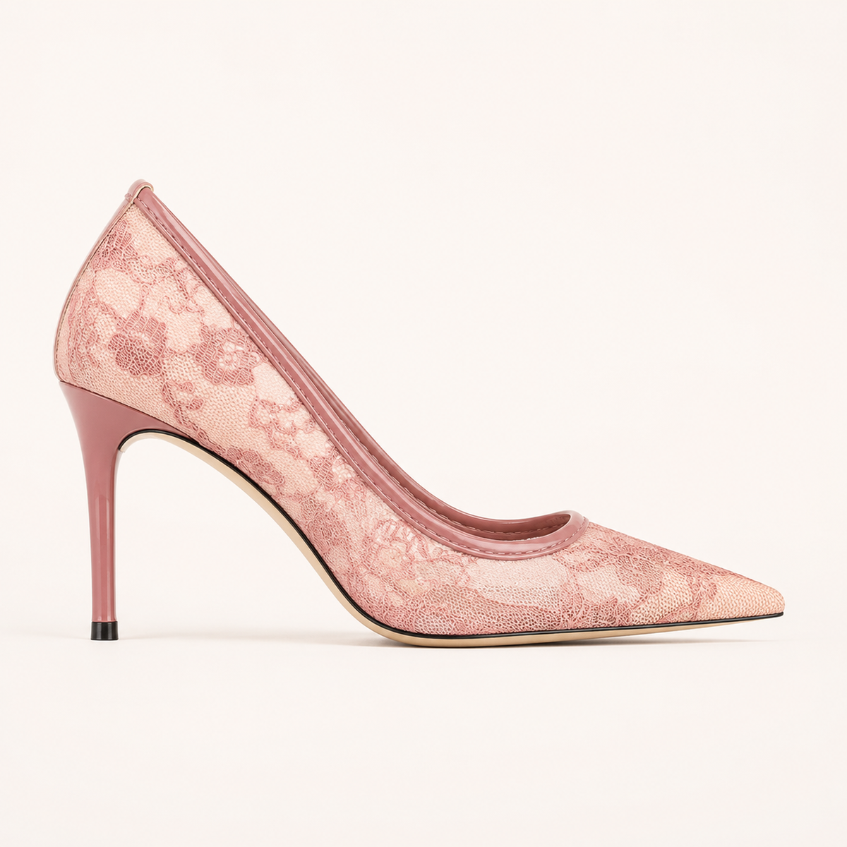 Lace-up pointed-toe pumps with delicate cord detail