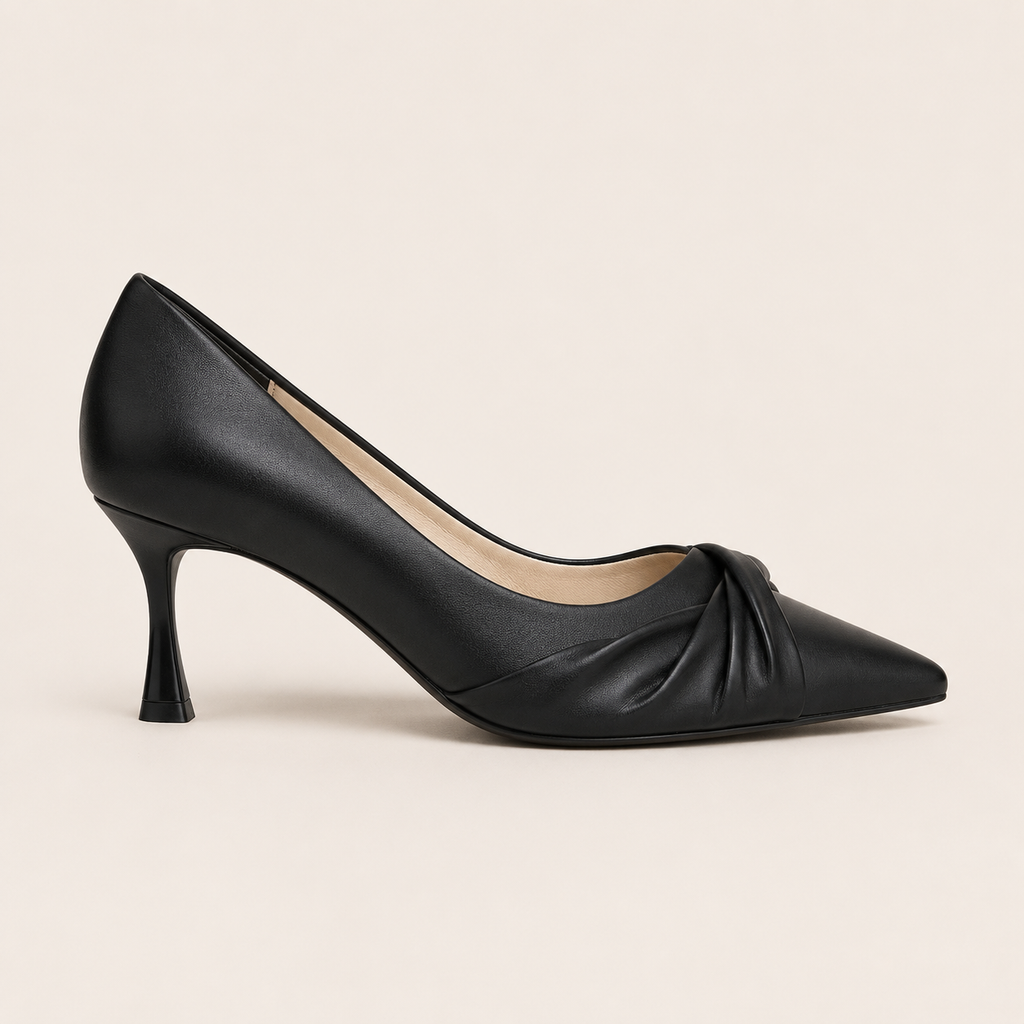 Off-white stiletto pumps in soft ivory shade