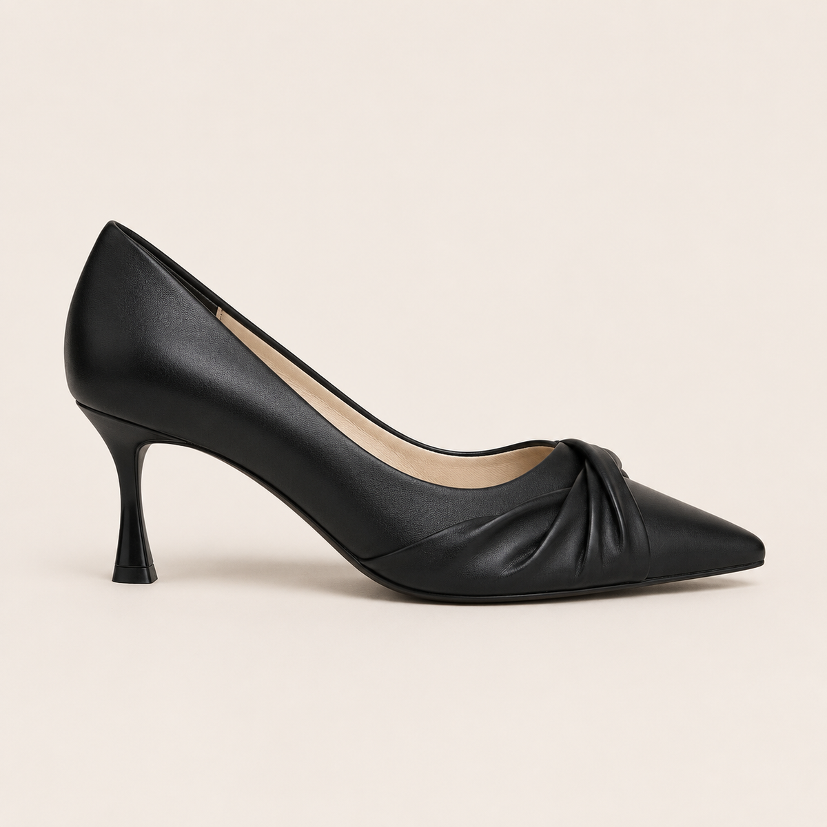 Off-white stiletto pumps in soft ivory shade