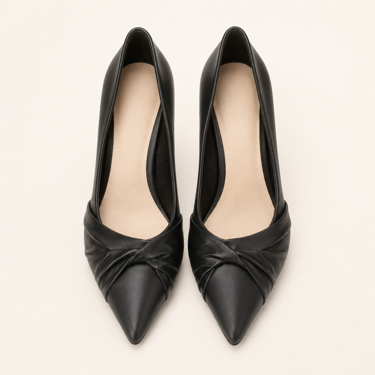 Off-white stiletto pumps in soft ivory shade