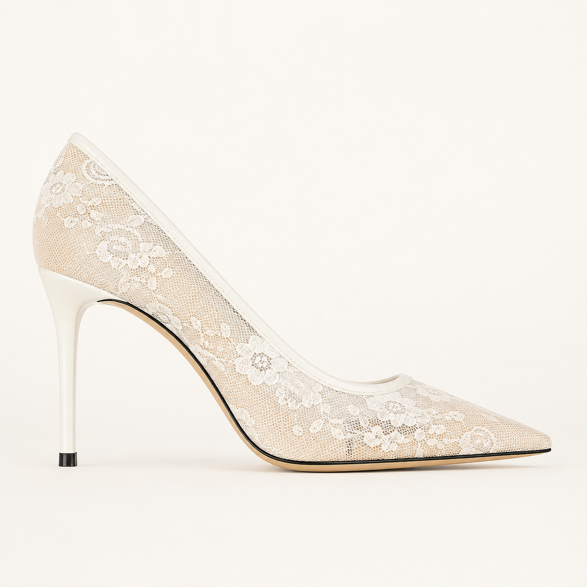 Lace-up pointed-toe pumps with delicate cord detail