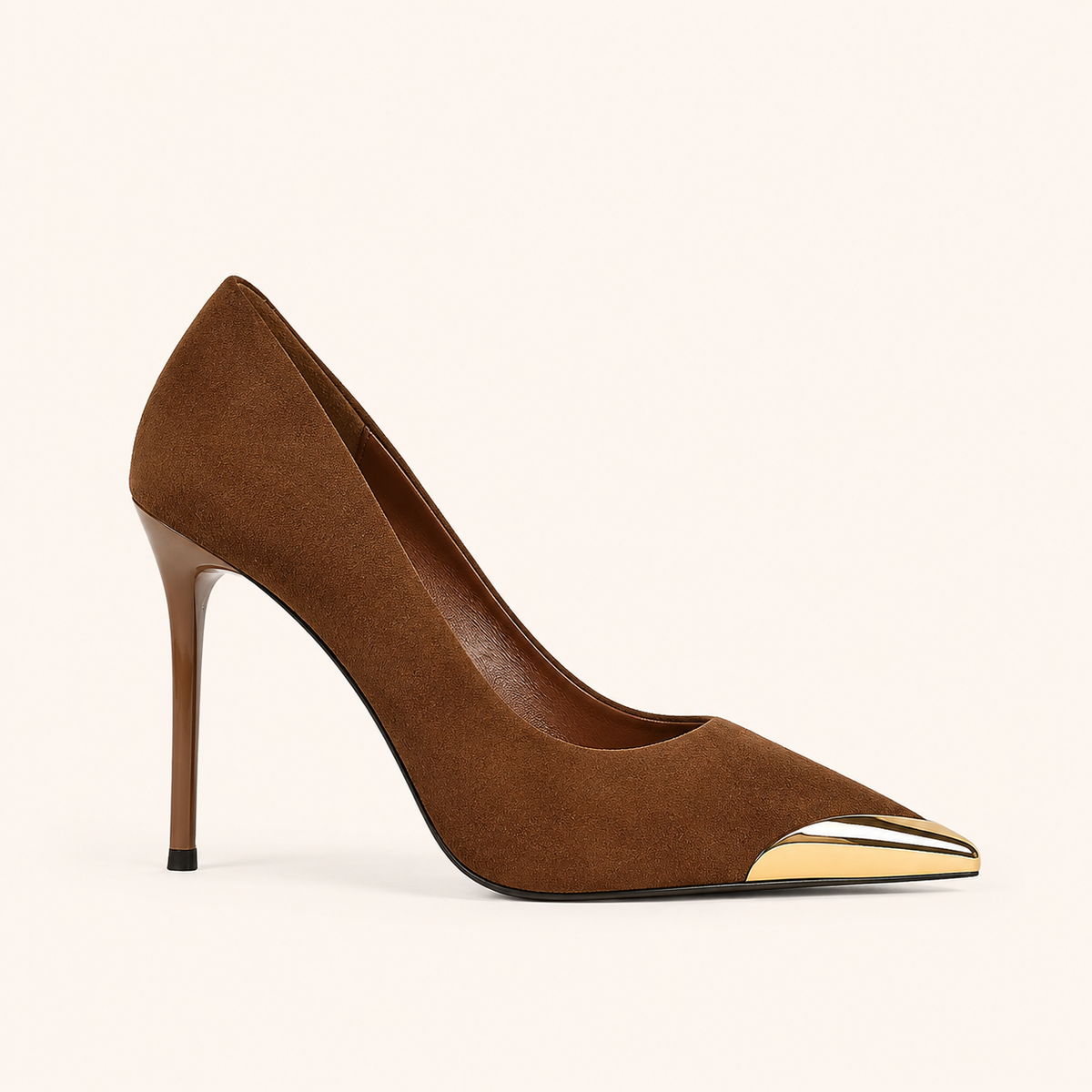 Leopard velvet high heel pumps with statement print