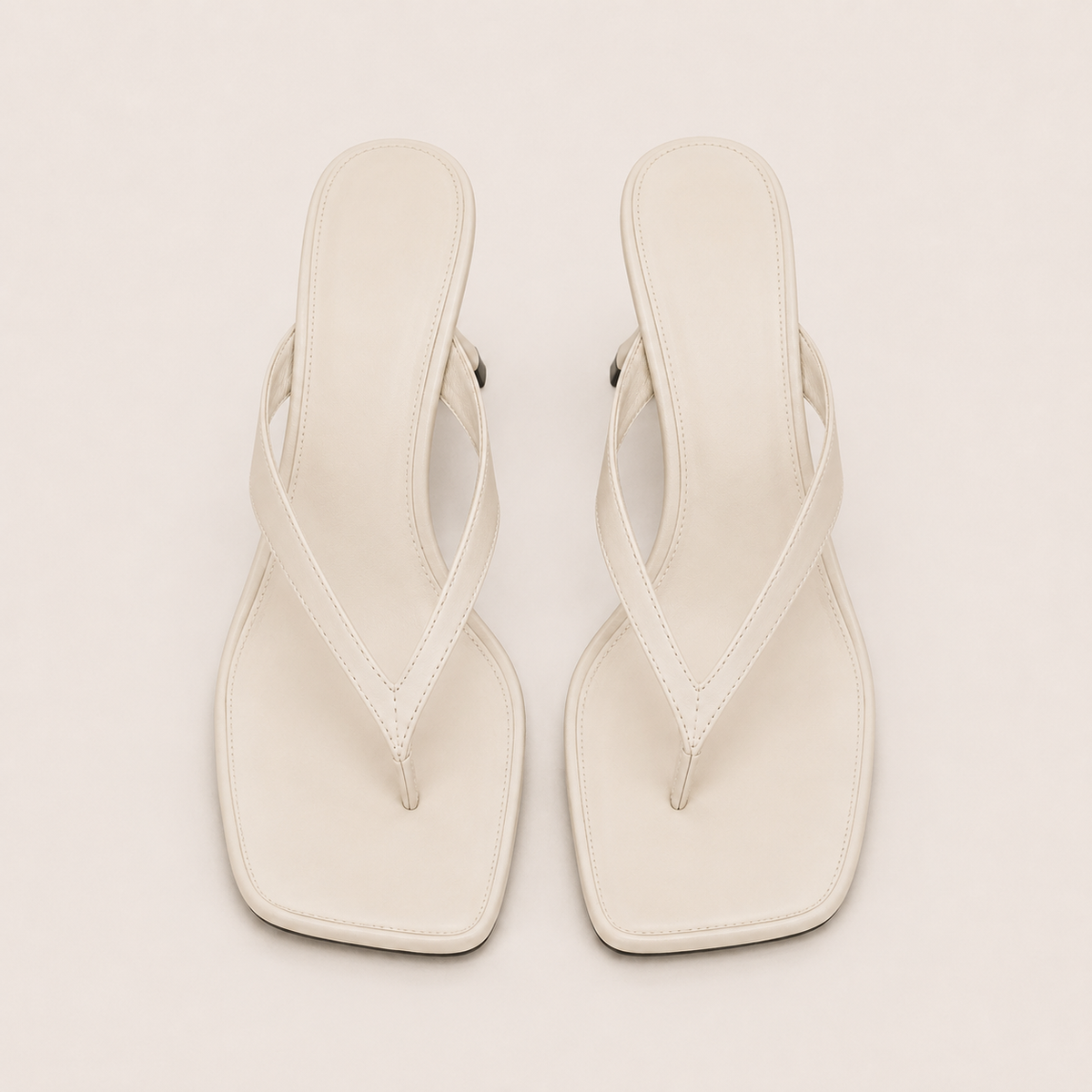 White square-toe kitten heels for women