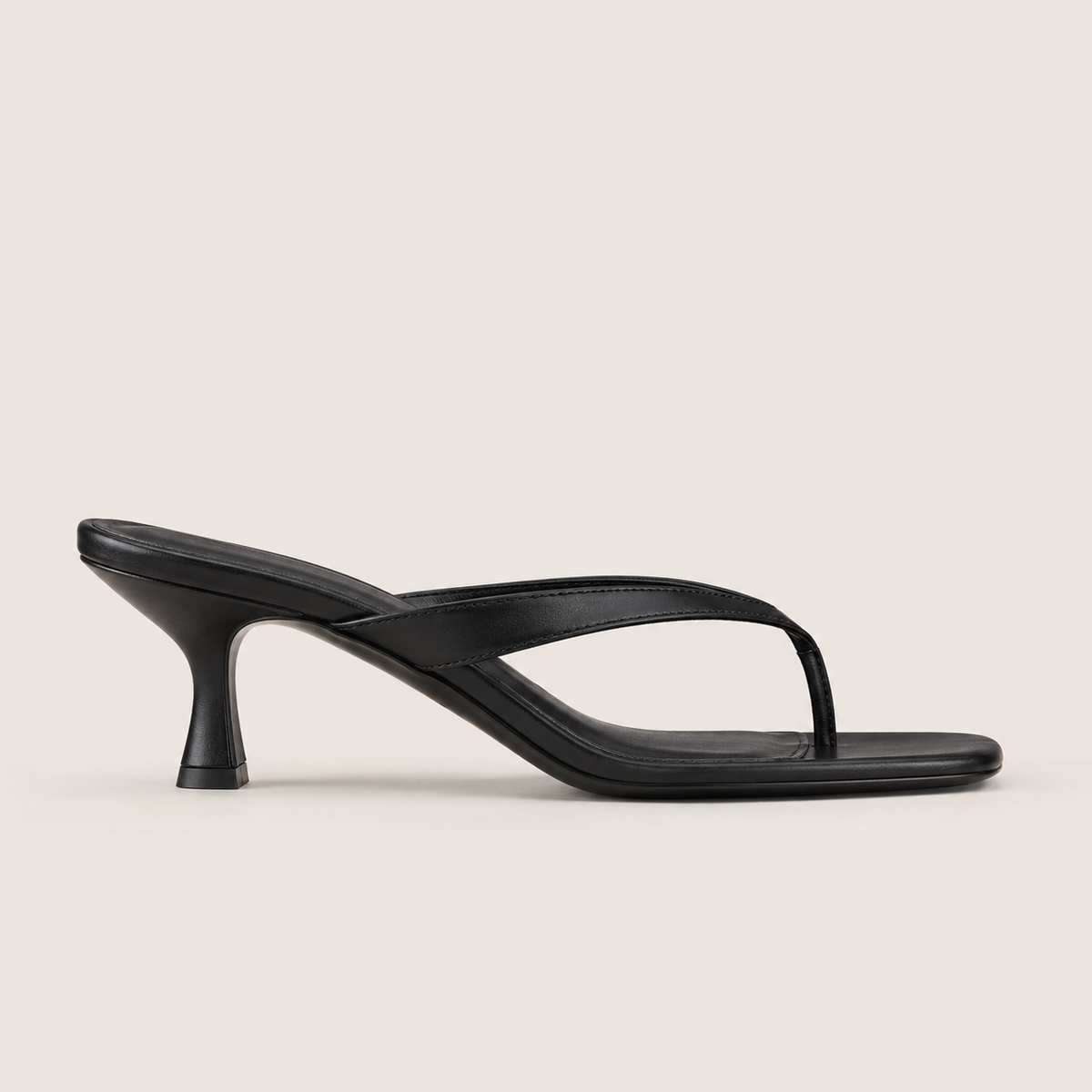White square-toe kitten heels for women
