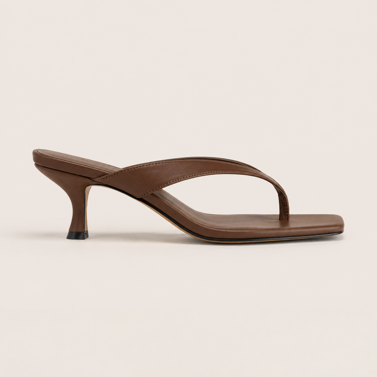 White square-toe kitten heels for women