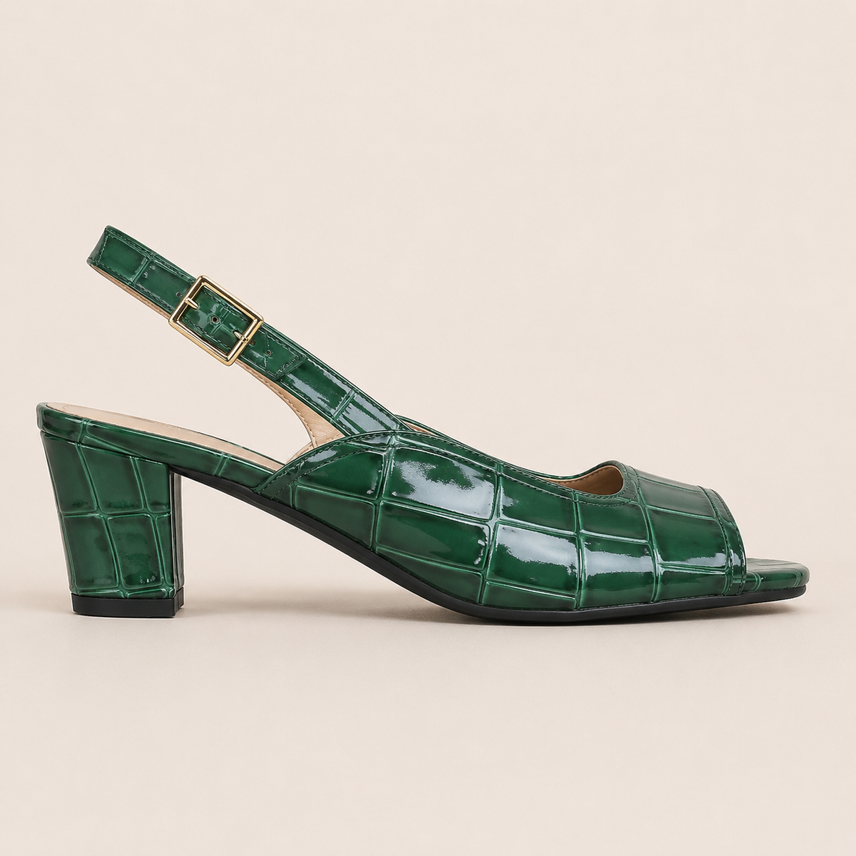 Block heel pointed-toe sandals for women