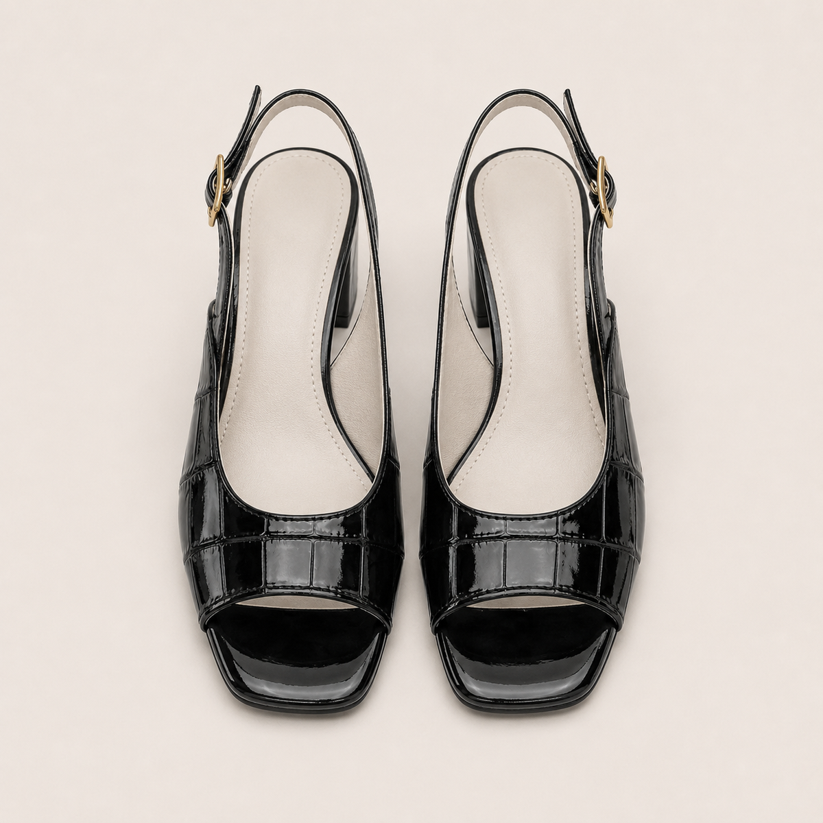 Block heel pointed-toe sandals for women