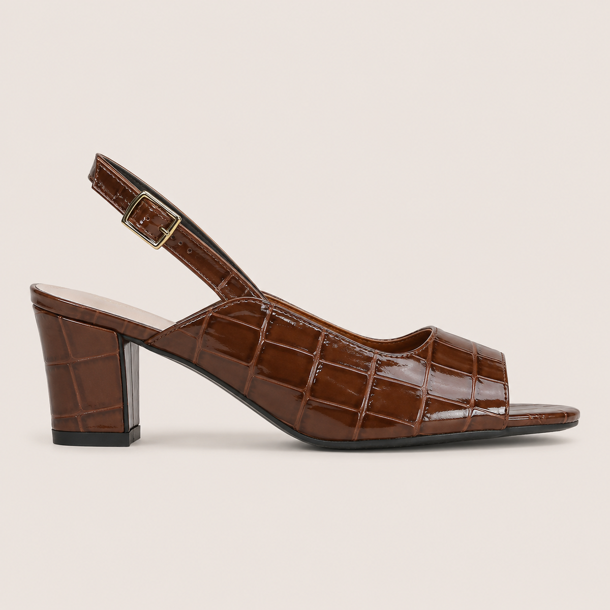 Block heel pointed-toe sandals for women