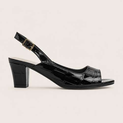 Block heel pointed-toe sandals for women