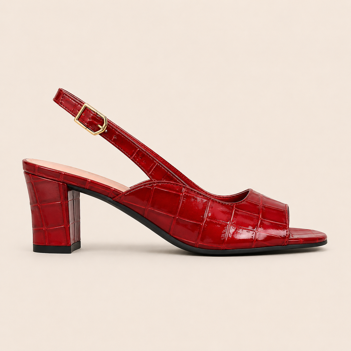 Block heel pointed-toe sandals for women