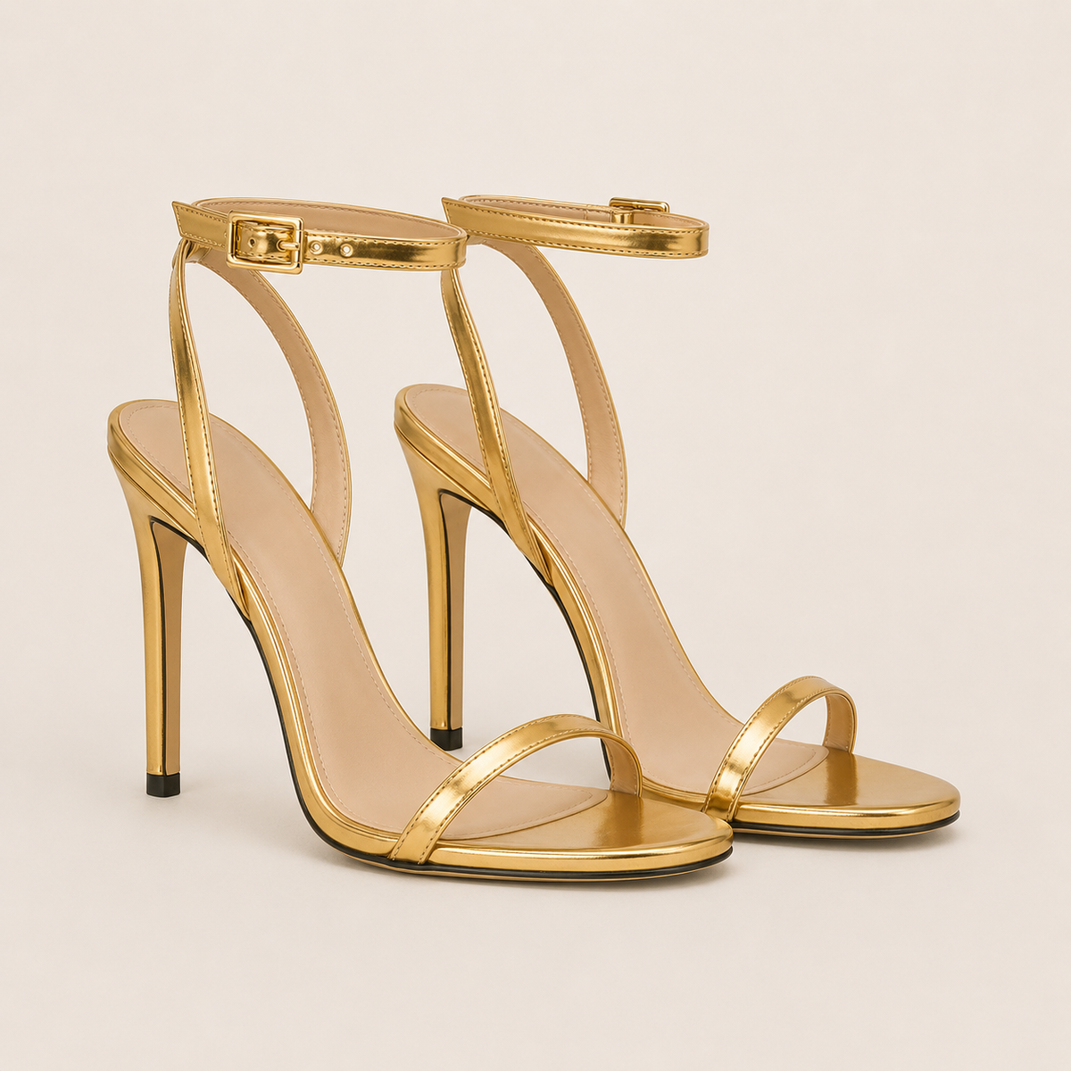 Minimalist strappy stiletto sandals with fine straps