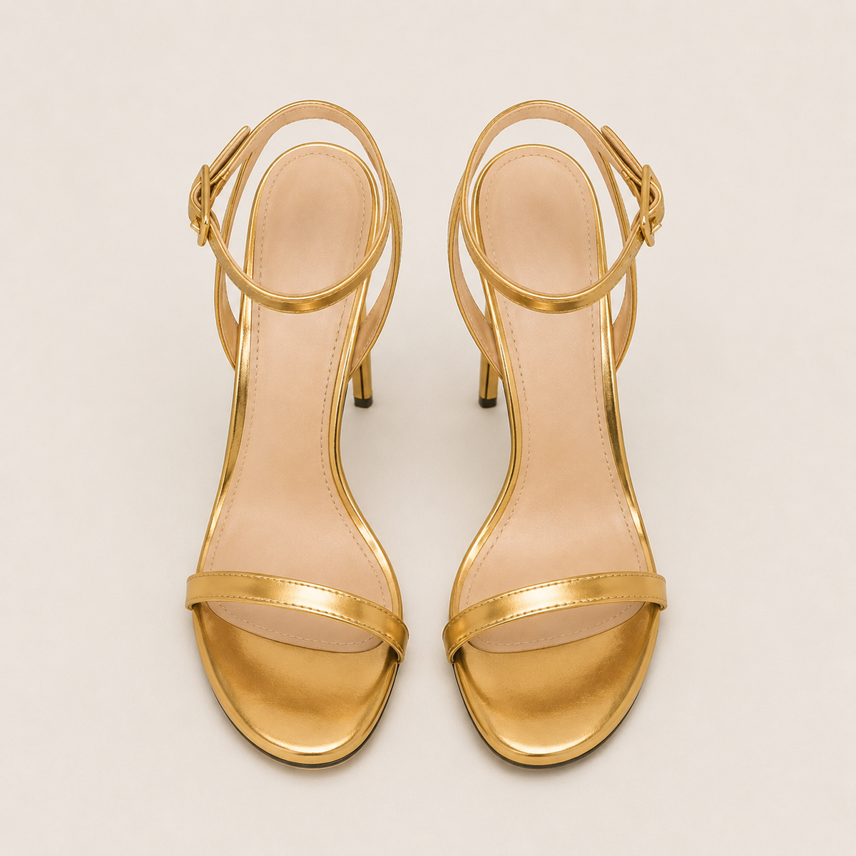 Minimalist strappy stiletto sandals with fine straps