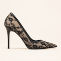 Lace-up pointed-toe pumps with delicate cord detail