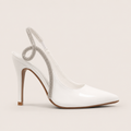 Slingback rhinestone pointed-toe pumps with sparkling details