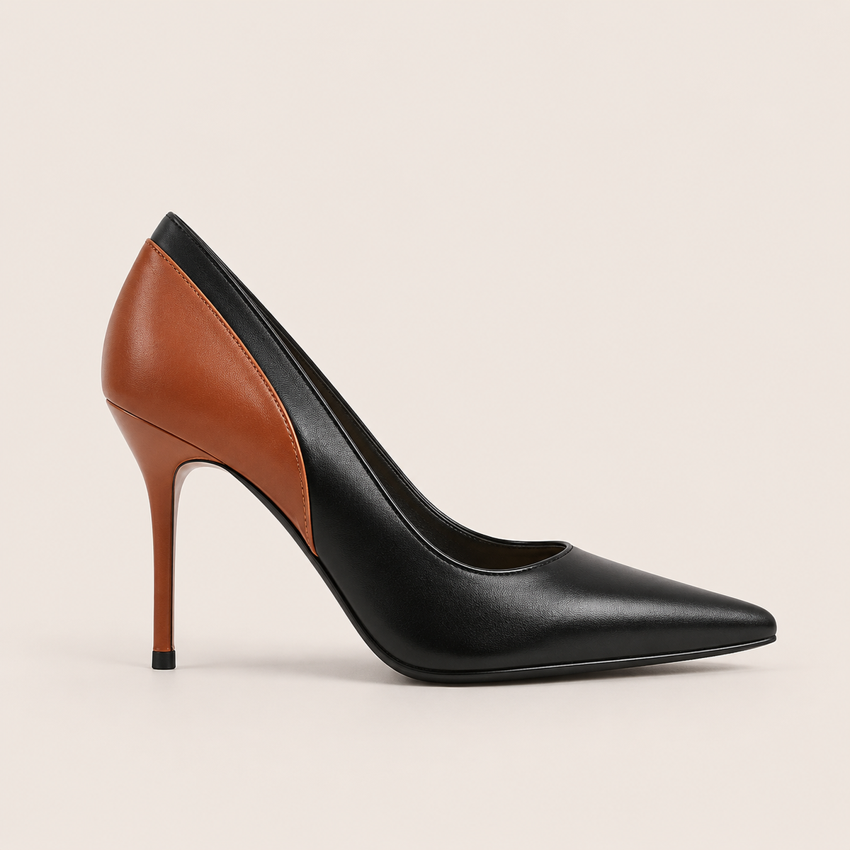 Vintage round-toe high heels with retro character