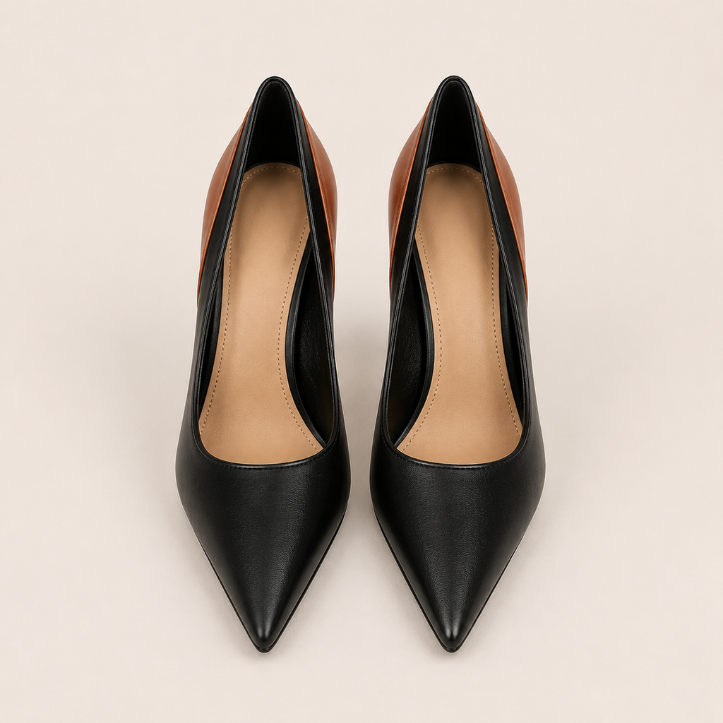 Vintage round-toe high heels with retro character