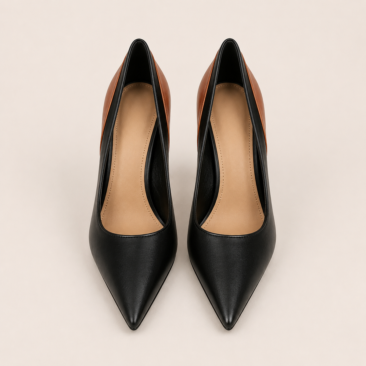 Vintage round-toe high heels with retro character